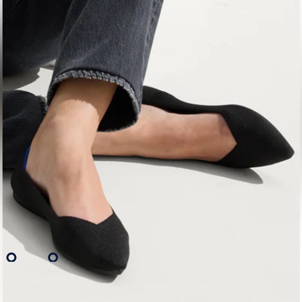 🔥Rothy's Elegant Black Flats with Blue Detail - Picture 7 of 14